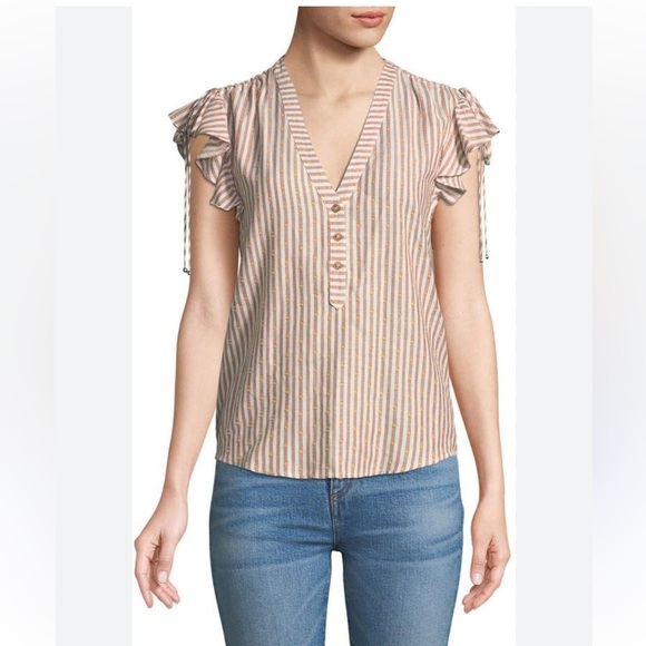 Veronica Beard Tops - Veronica Beard Blakely Striped Blouse Size 6